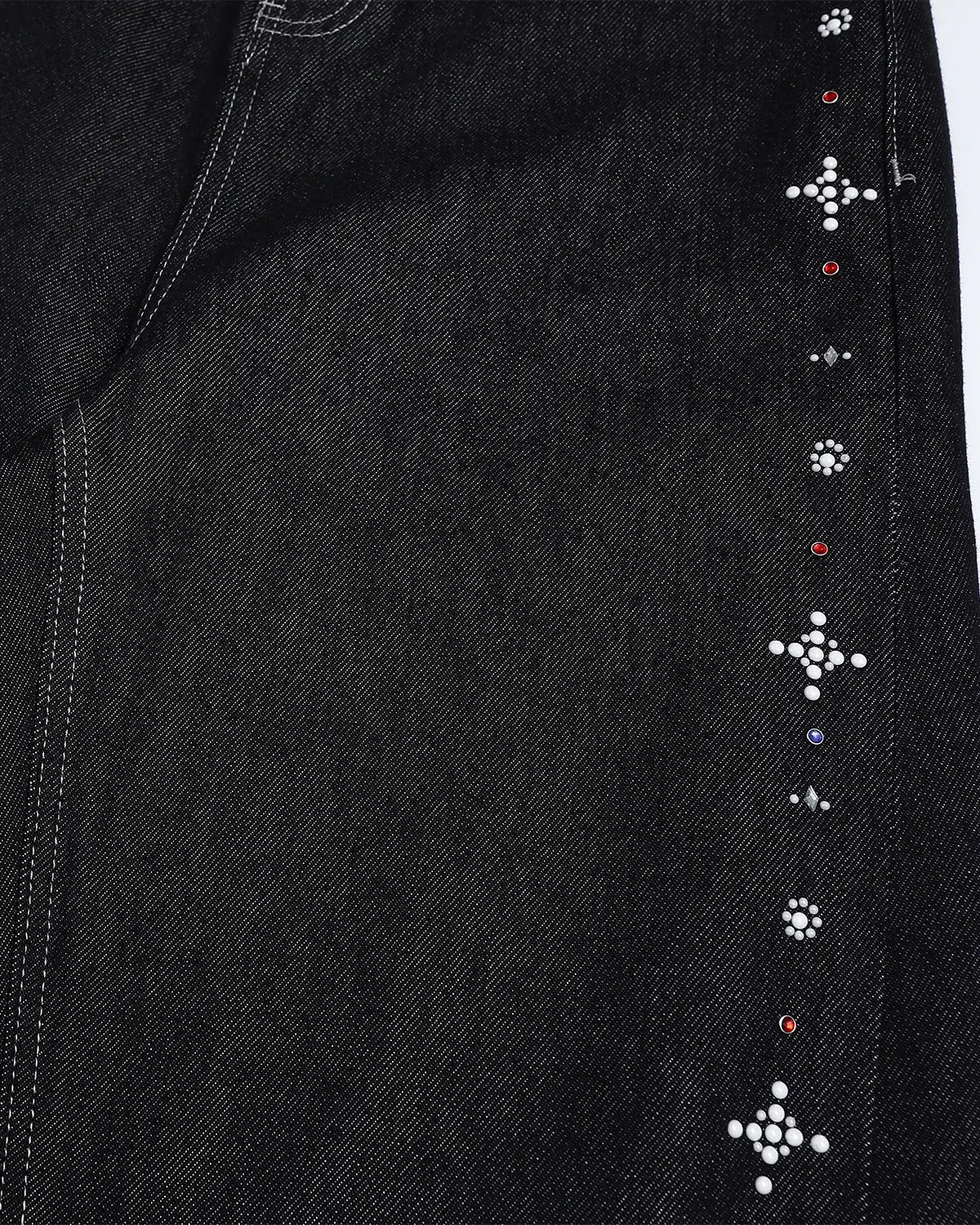 Studded Rhinestone Baggy Denim Jeans | Inflation Streetwear