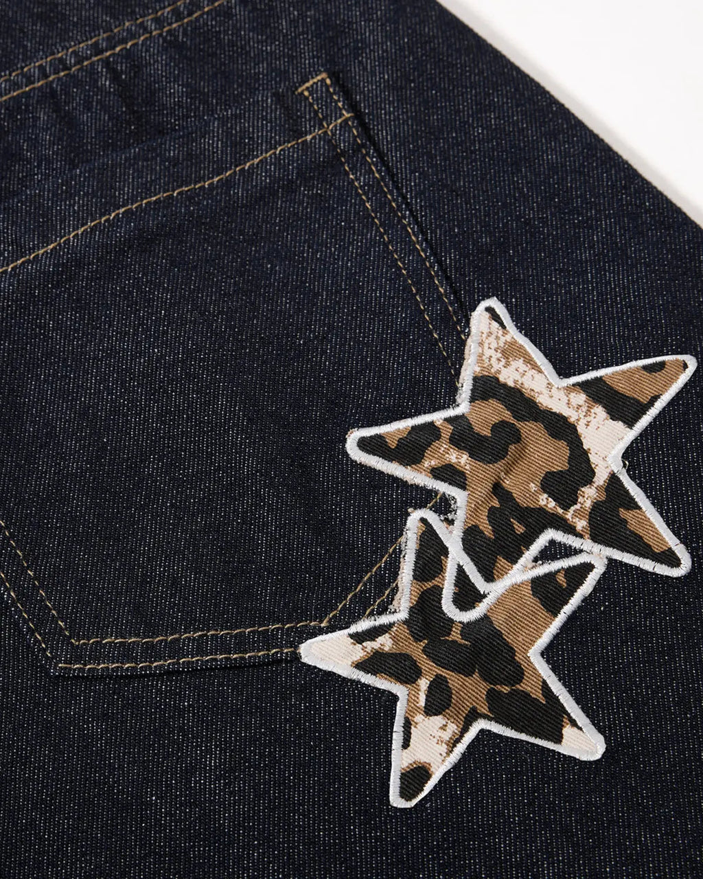 Leopard Star Patch Barrel Jeans | Inflation Streetwear