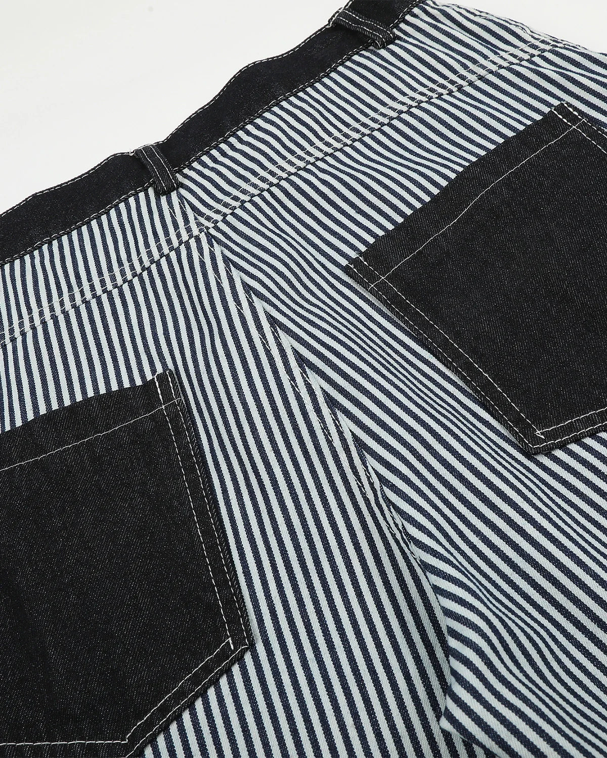 Striped Patch Pocket Baggy Jeans | Inflation Streetwear
