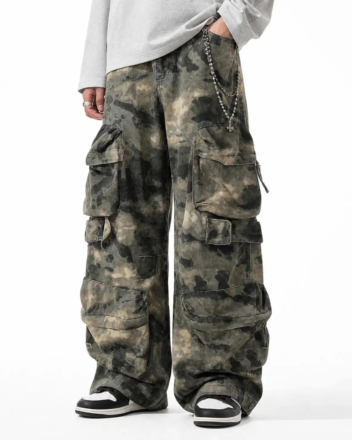 Camo Multi-Pocket Baggy Cargo Pants | Inflation Streetwear