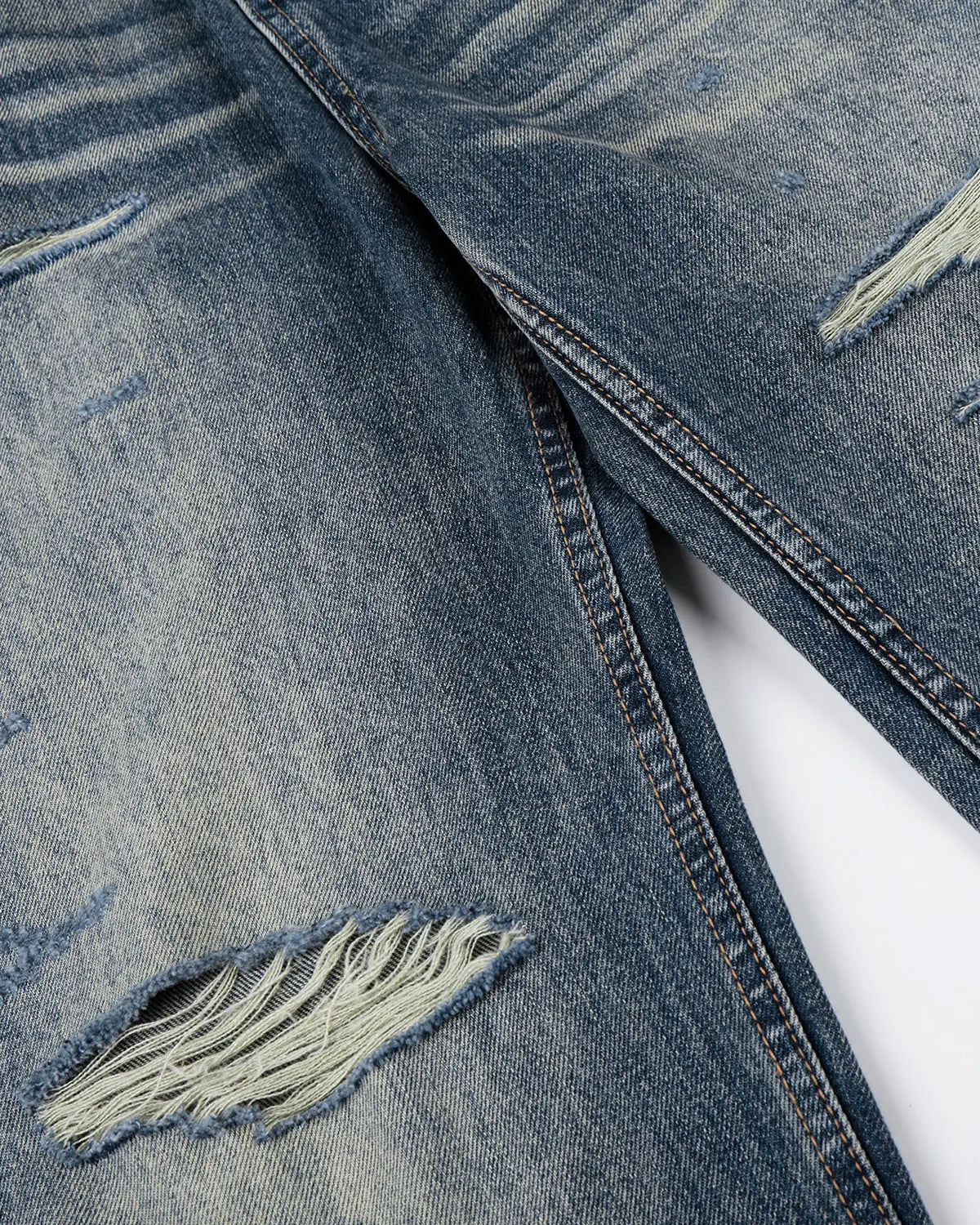 Whisker Wash Distressed Baggy Jeans | Inflation Streetwear