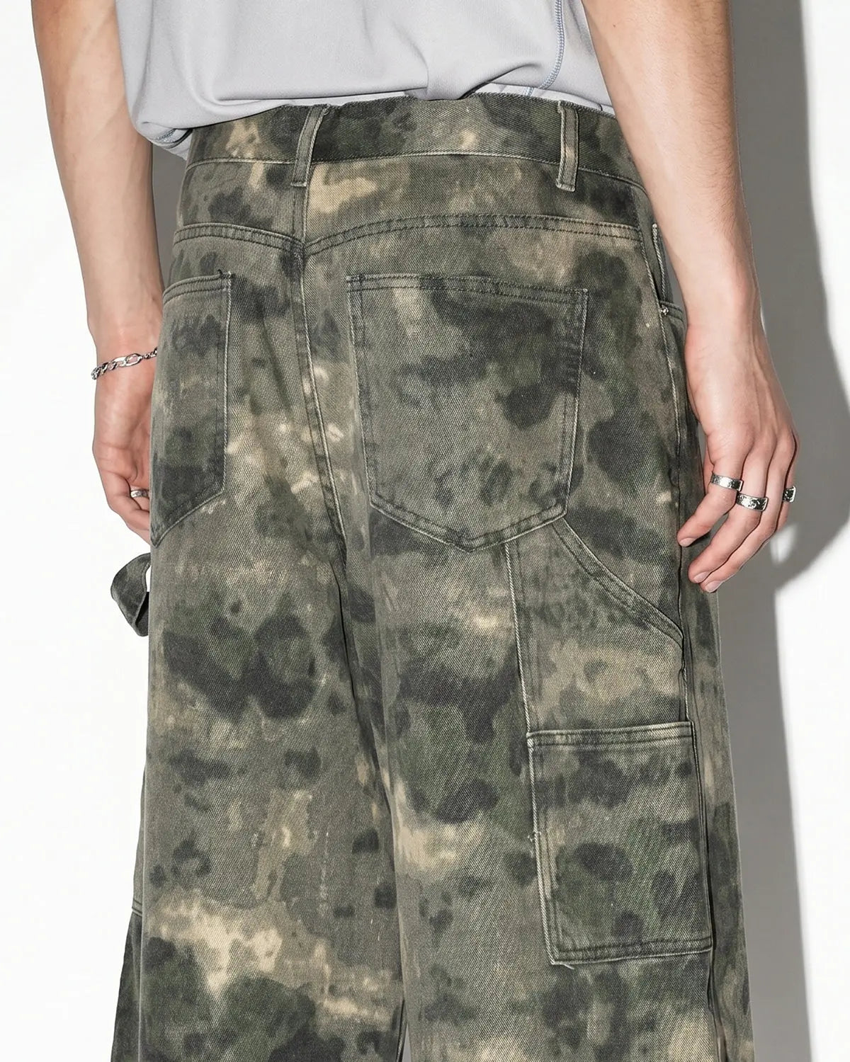 Washed Camo Cargo Longline Shorts | Inflation Streetwear