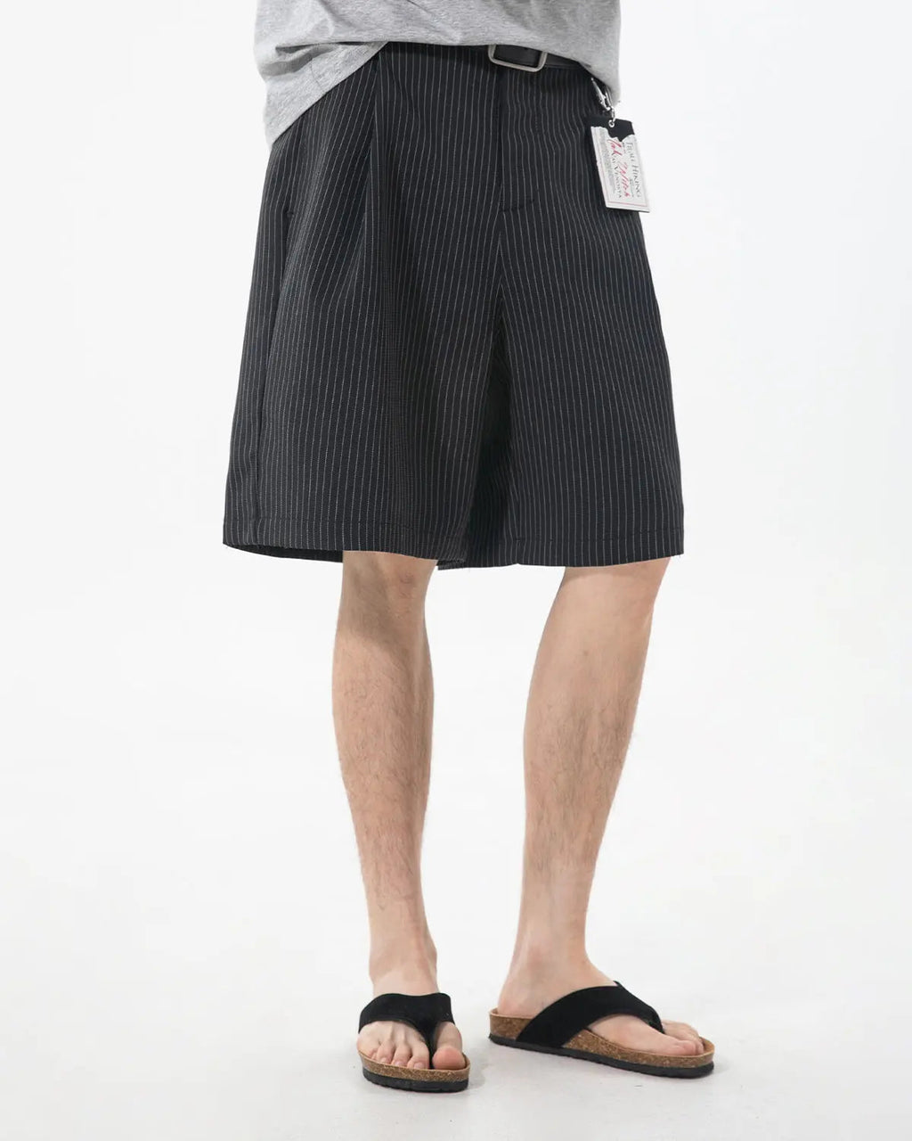 Pinstripe Pleated Tailored Shorts | Inflation Streetwear