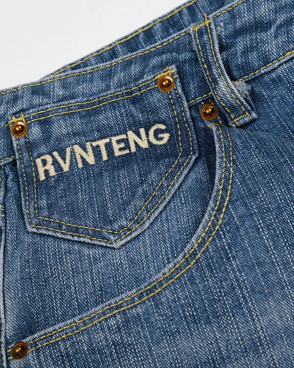 Cinch Back Washed Bamboo Weave Baggy Jeans | Inflation Streetwear