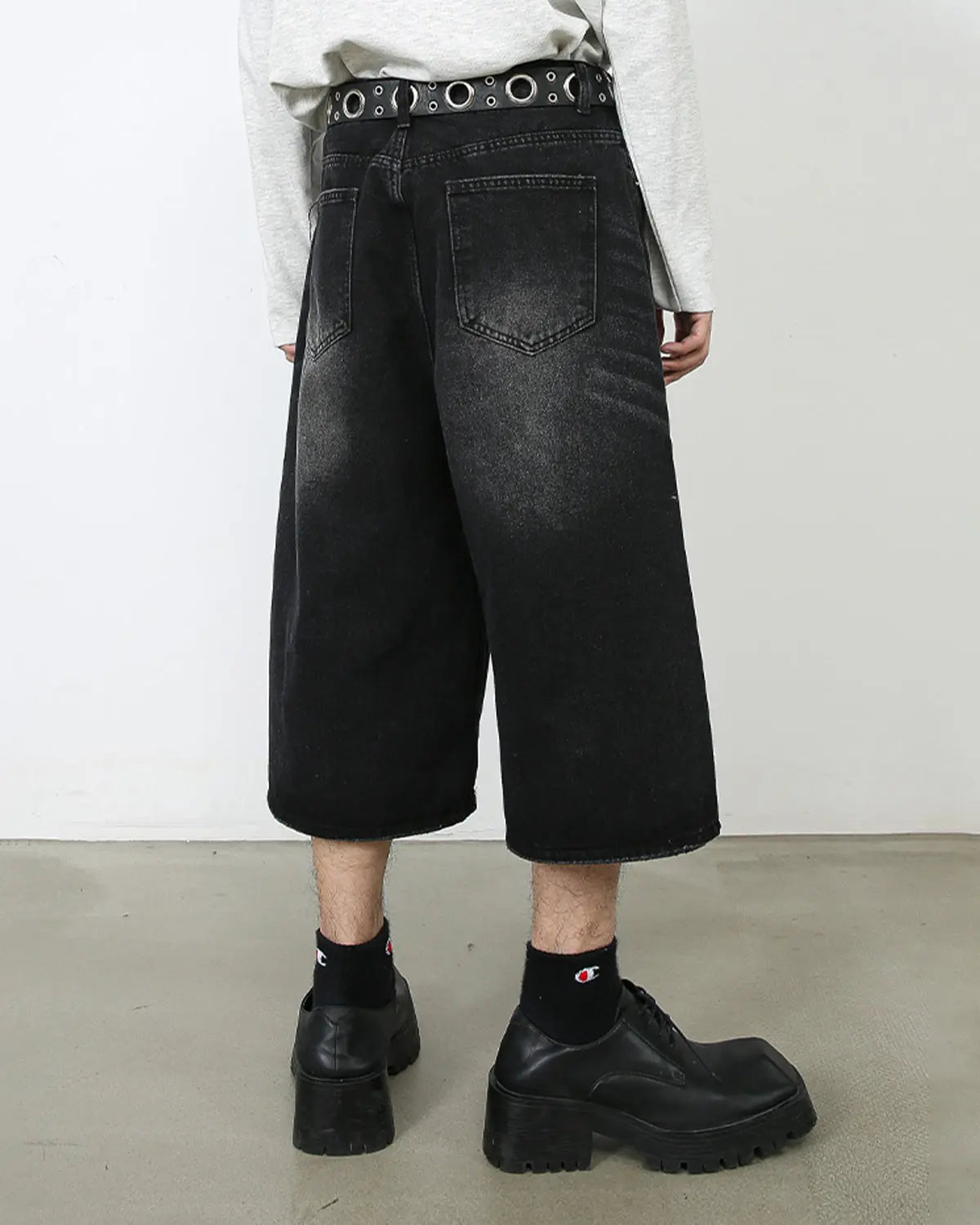 Washed Baggy Denim Jorts | Inflation Streetwear