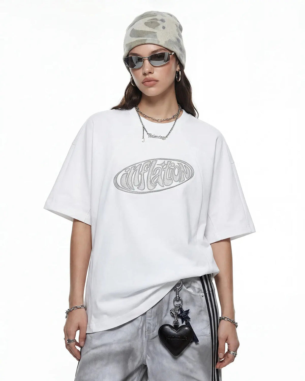 Hollow Embroidered Graphic T-Shirt | Inflation Streetwear