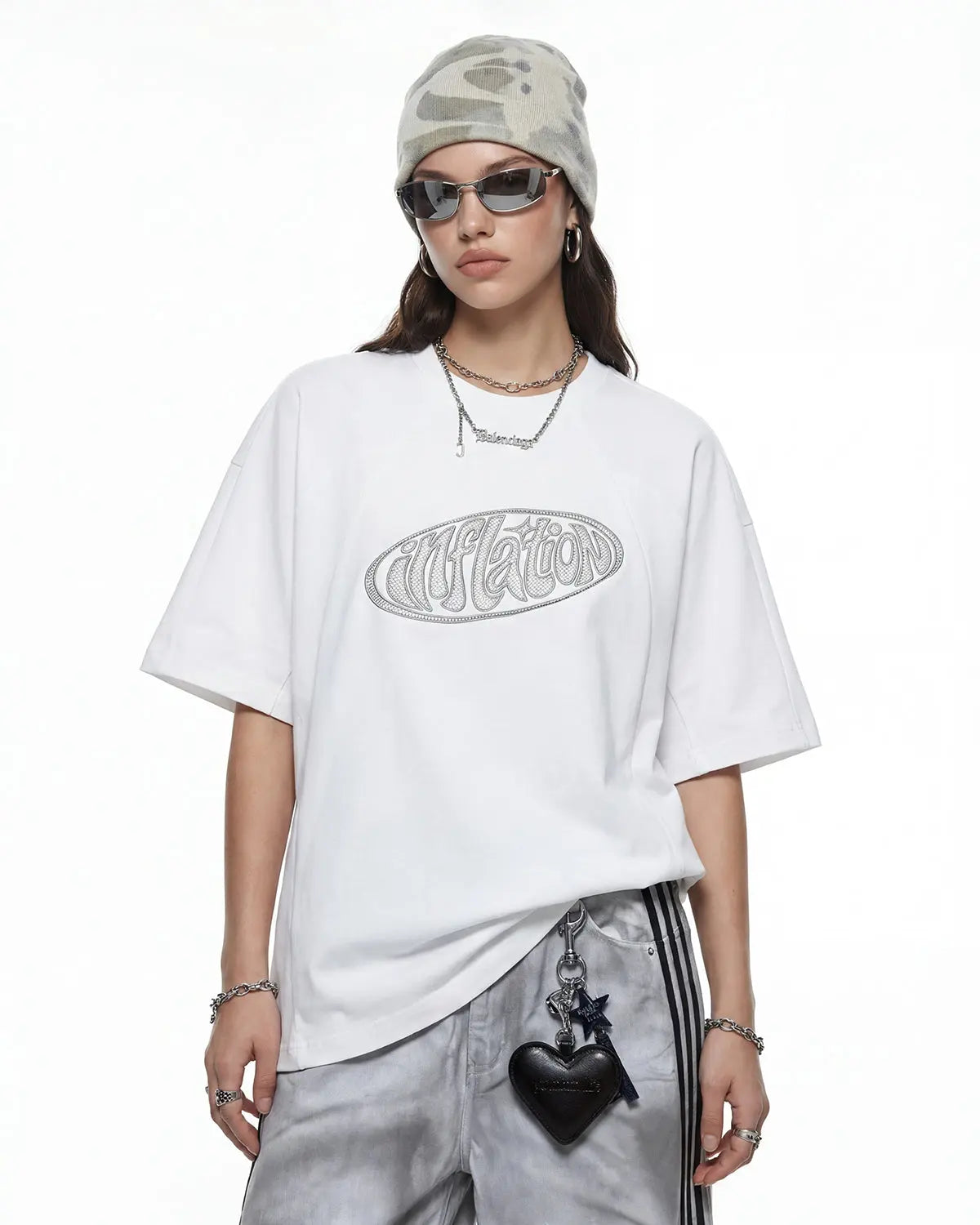 Hollow Embroidered Graphic T-Shirt | Inflation Streetwear