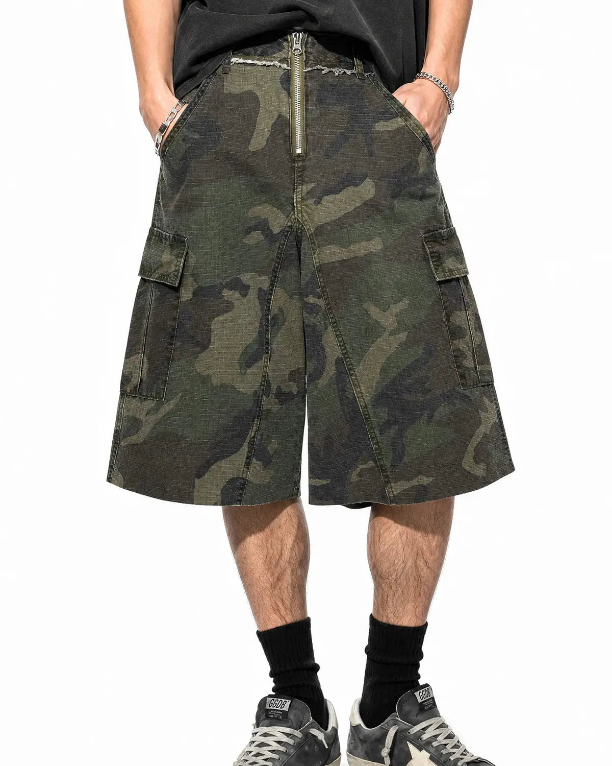 Camo Utility Longline Shorts | Inflation Streetwear