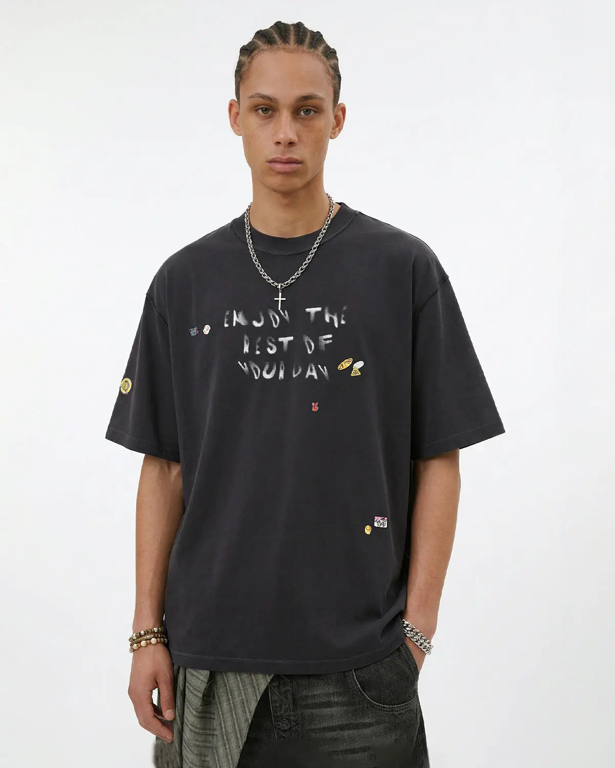 Vintage Sticker Graphic Oversized T-Shirt | Inflation Streetwear