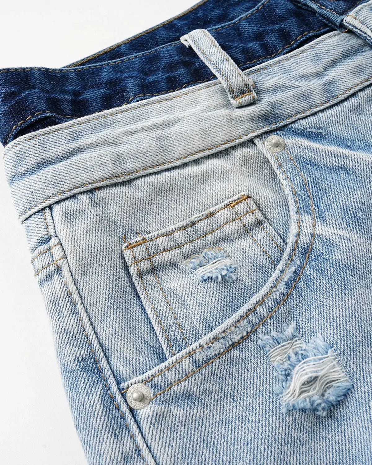 Double Waist Distressed Baggy Jeans | Inflation Streetwear