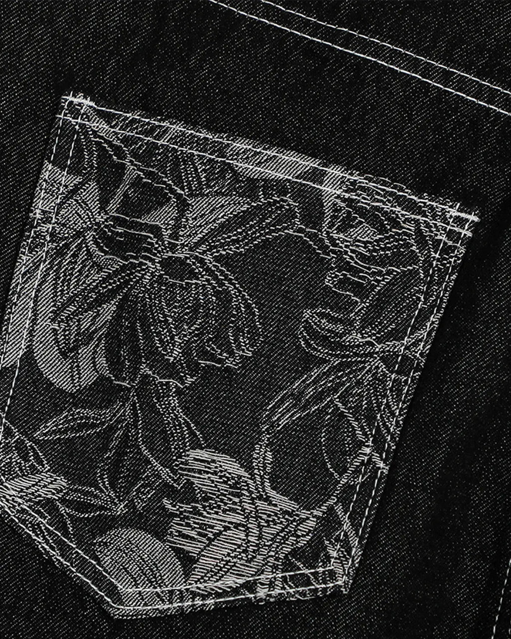 Baggy Denim Jorts with Embroidered Pocket | Inflation Streetwear