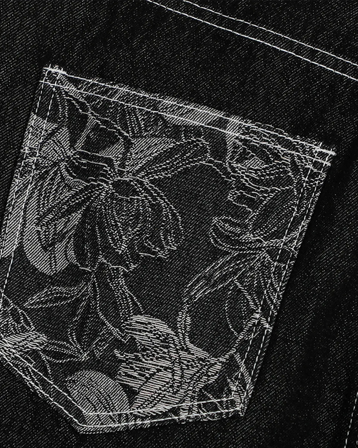 Baggy Denim Jorts with Embroidered Pocket | Inflation Streetwear