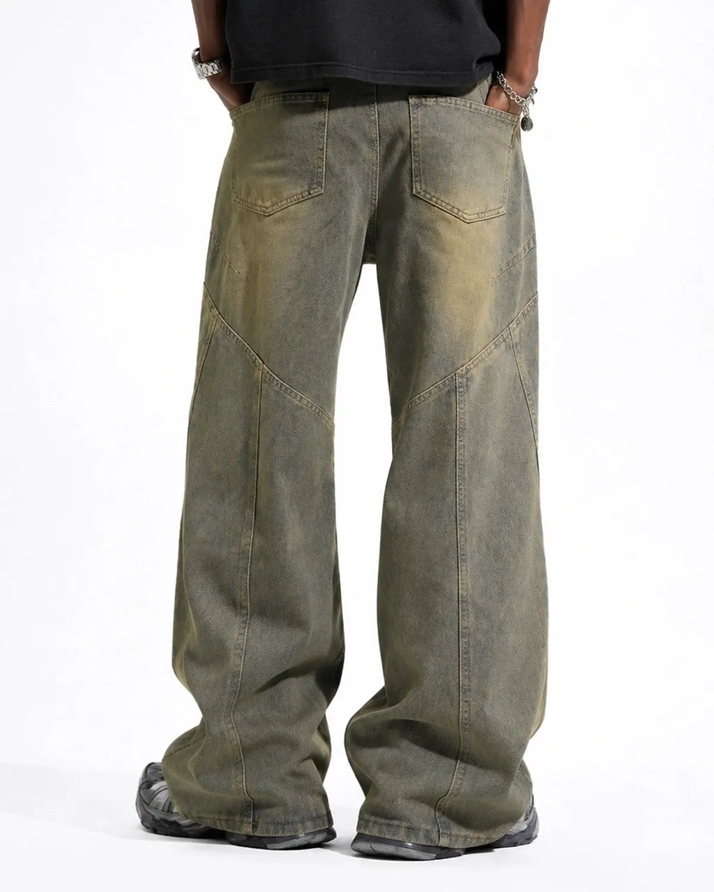 Curved Panel Straight-Leg Jeans | Inflation Streetwear