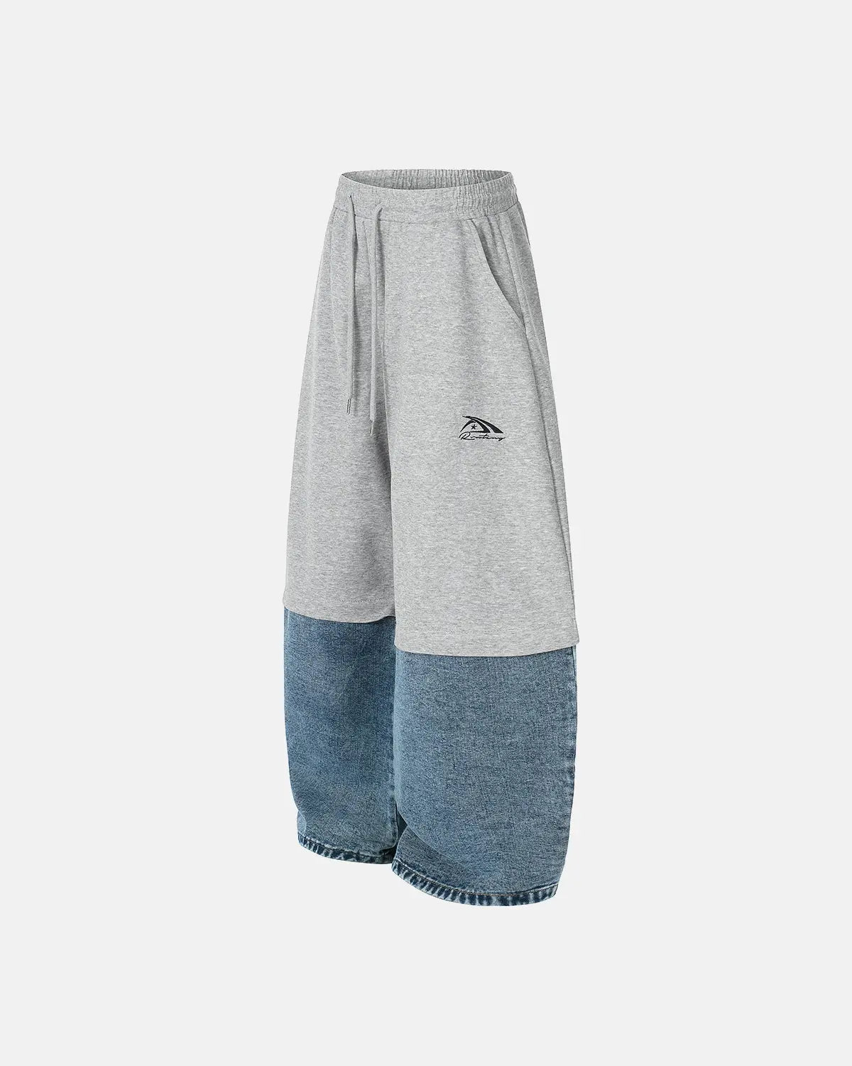 Denim Detachable Patchwork Barrel Joggers | Inflation Streetwear