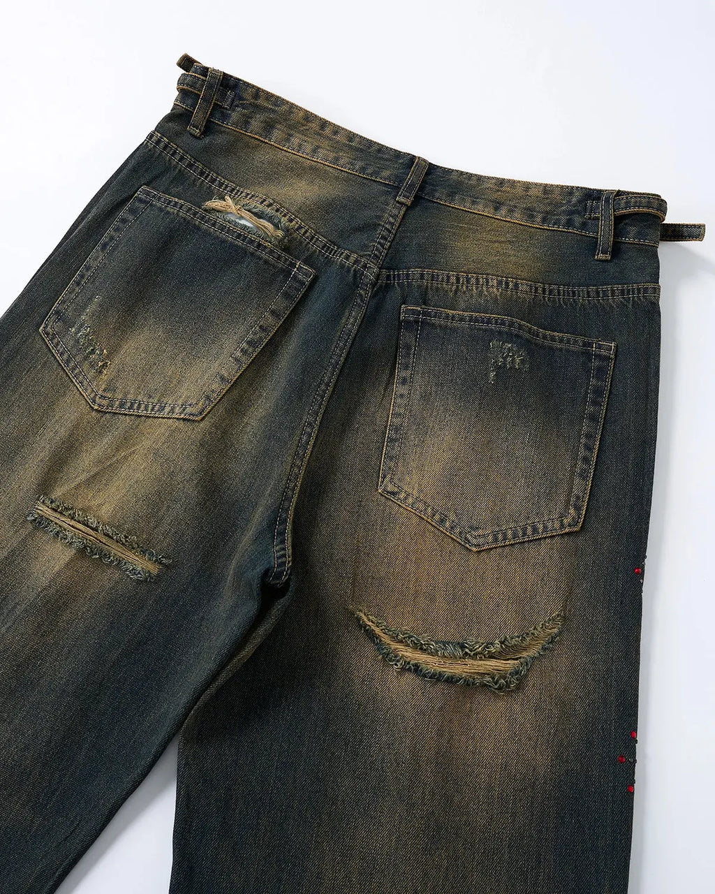 Dirty Wash Rhinestone Baggy Jeans | Inflation Streetwear