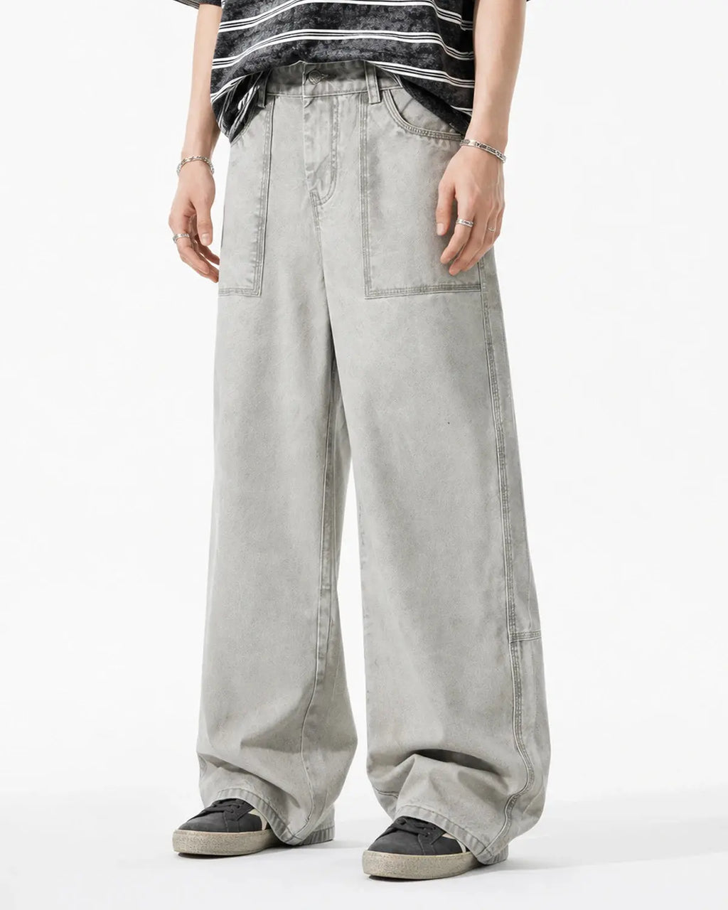 Deconstructed Distressed Barrel Jeans | Inflation Streetwear