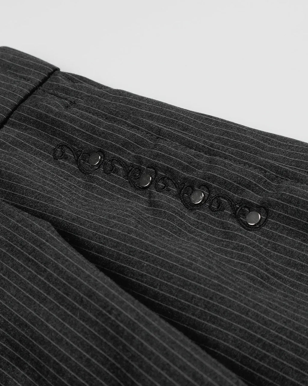 Pinstripe Stud Detail Tailored Shorts | Inflation Streetwear