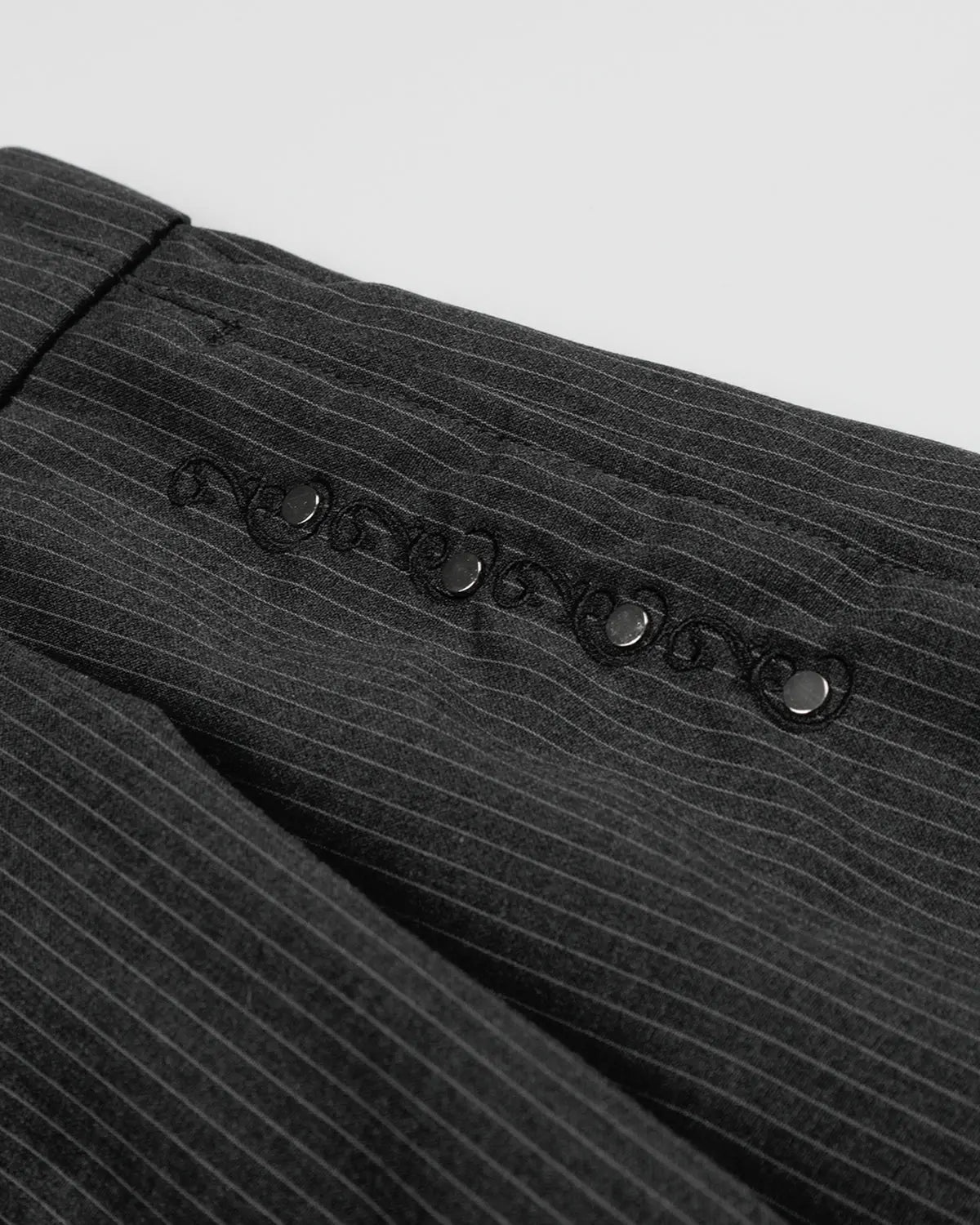 Pinstripe Stud Detail Tailored Shorts | Inflation Streetwear