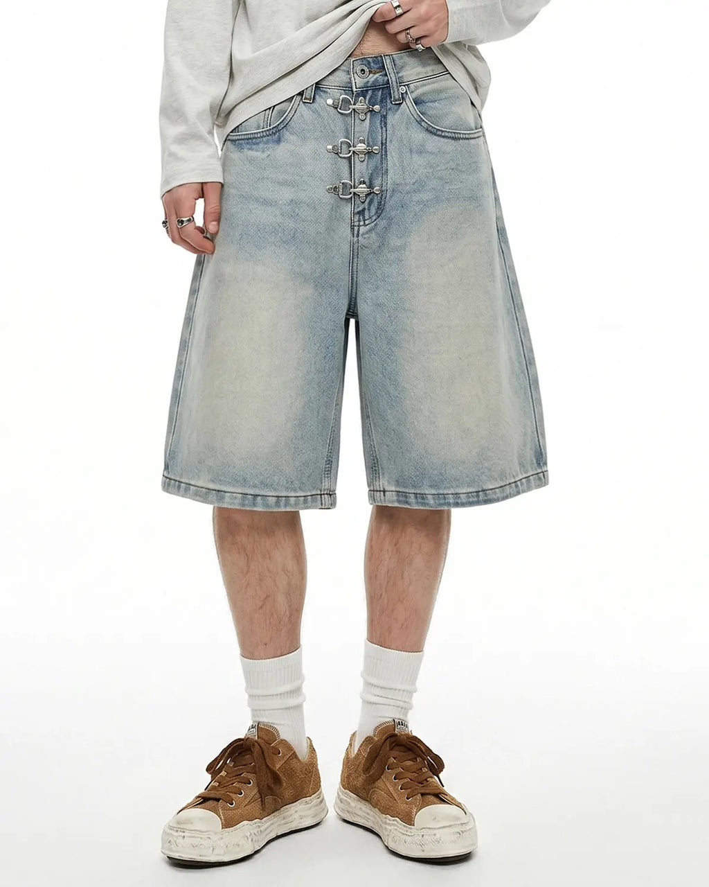 Metal Clasp Baggy Jorts | Inflation Streetwear