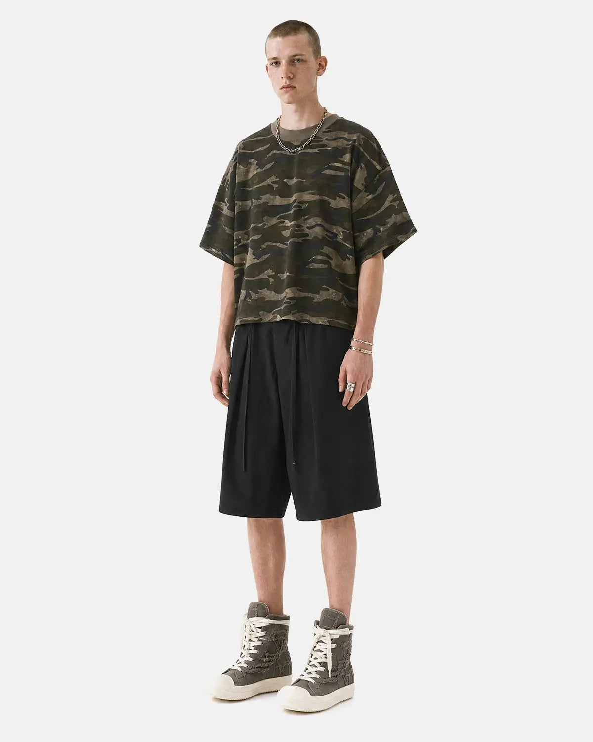Drawstring Wide-Leg Tailored Shorts | Inflation Streetwear