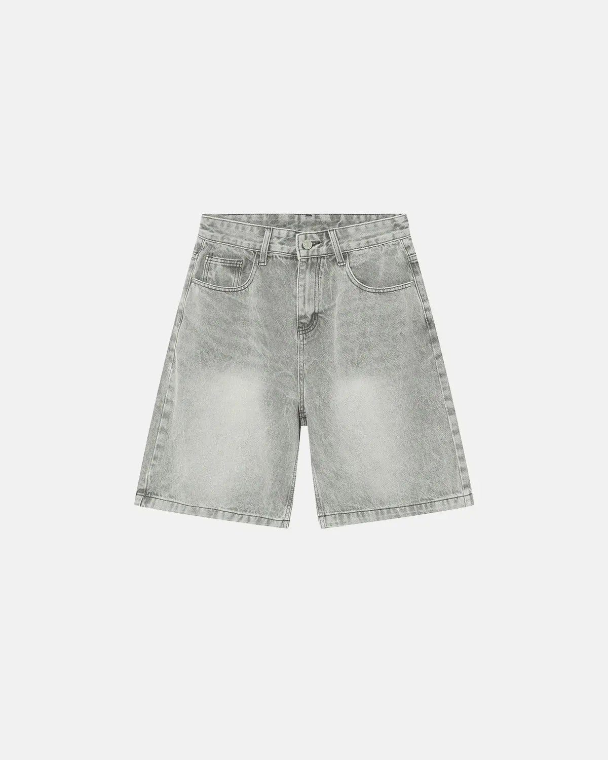 Washed Knee-Length Denim Jorts | Inflation Streetwear