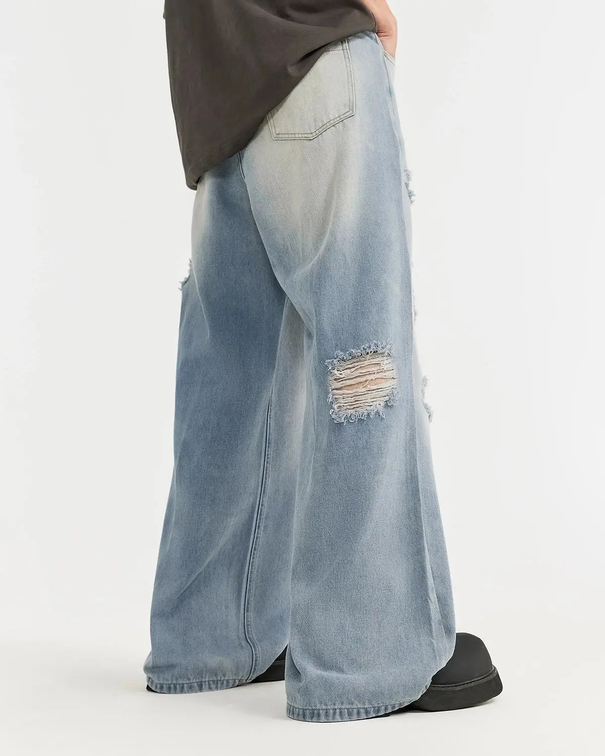 Distressed Ripped Blue Jeans | Inflation Streetwear