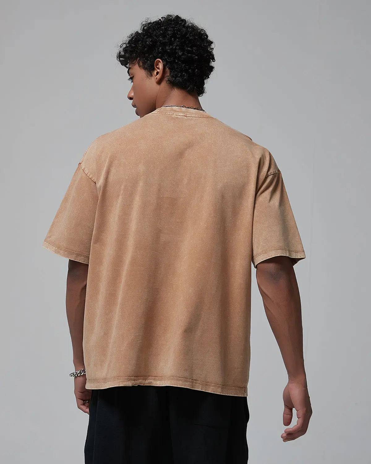 Mock Neck Wax Washed T-Shirt | Inflation Streetwear