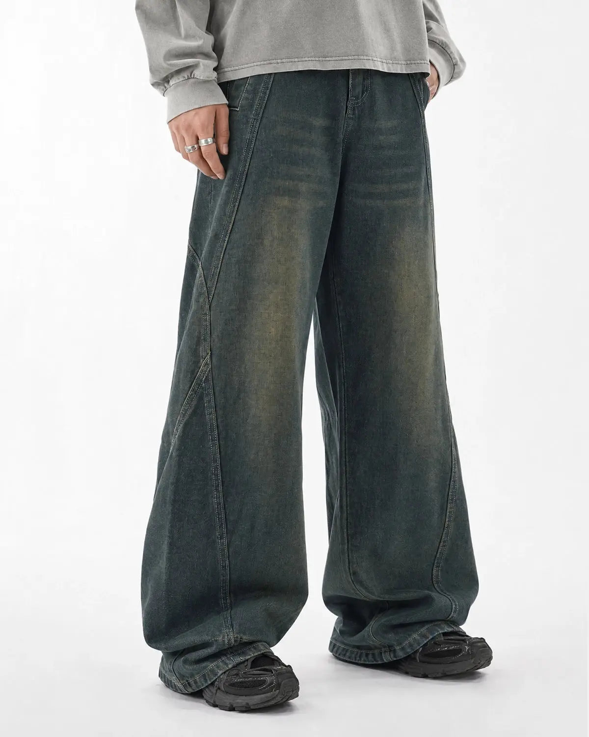 Deconstructed Straight-Leg Jeans | Inflation Streetwear