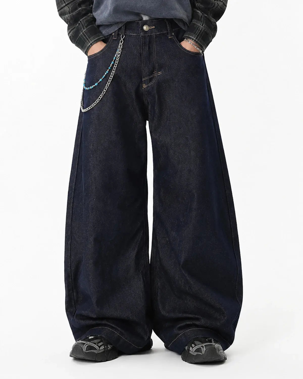 Raw Wash Barrel Jeans with Cinch Back | Inflation Streetwear