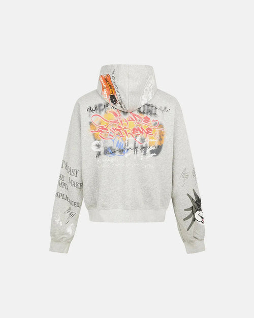 Boxy Graffiti Zip Up Hoodie | Inflation Streetwear