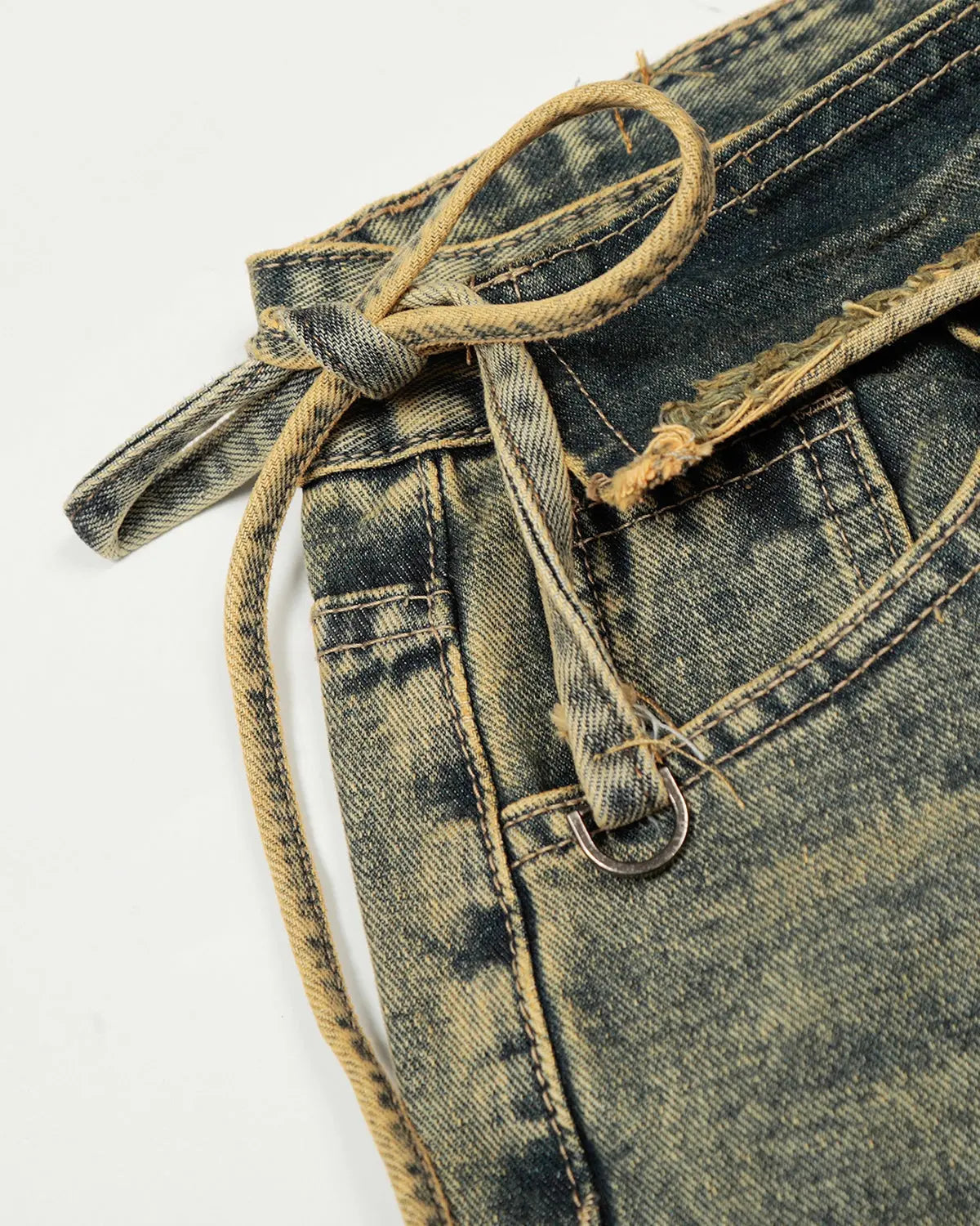 Distressed Washed Wide Leg Denim Jeans | Inflation Streetwear