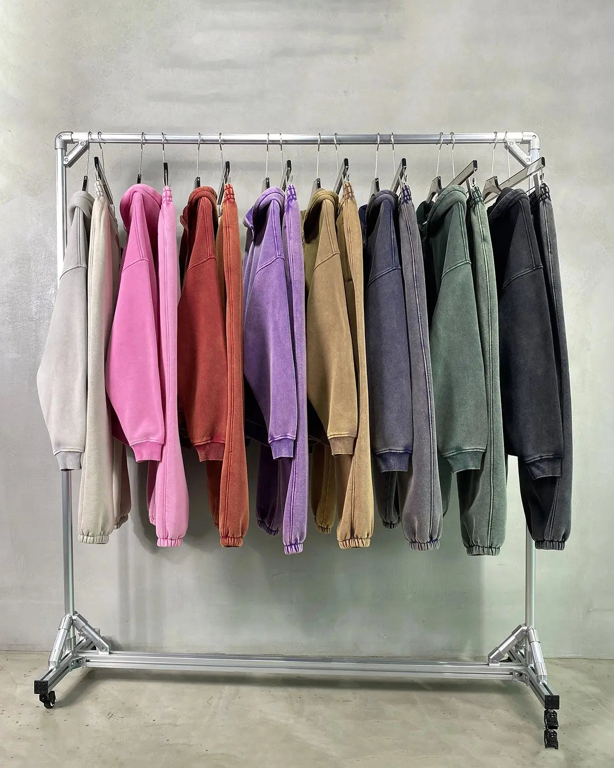 Acid Washed Distressed Fleece Zip Up Hoodies | Inflation Streetwear