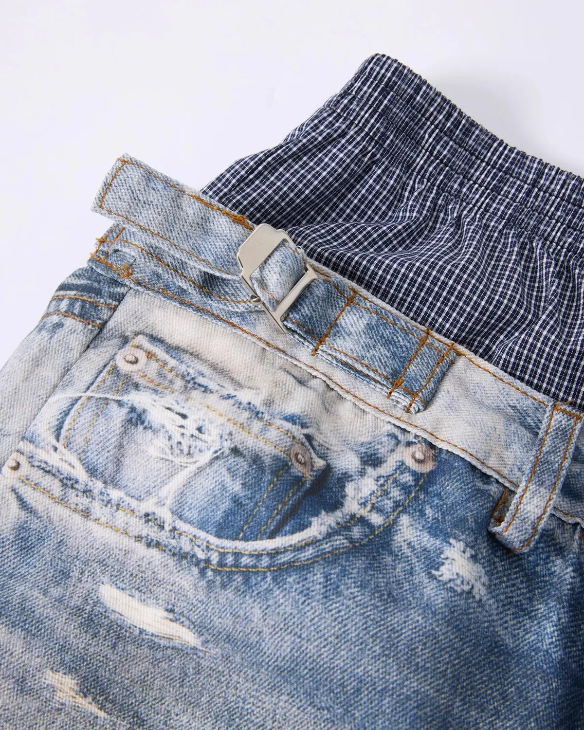 Layered Digital Print Baggy Jeans | Inflation Streetwear
