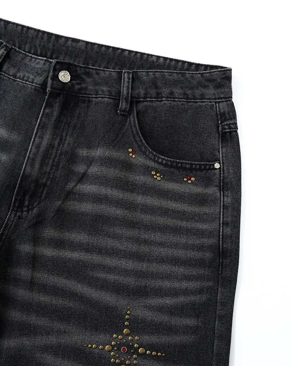 Distressed Rhinestone Ripped Baggy Jeans | Inflation Streetwear