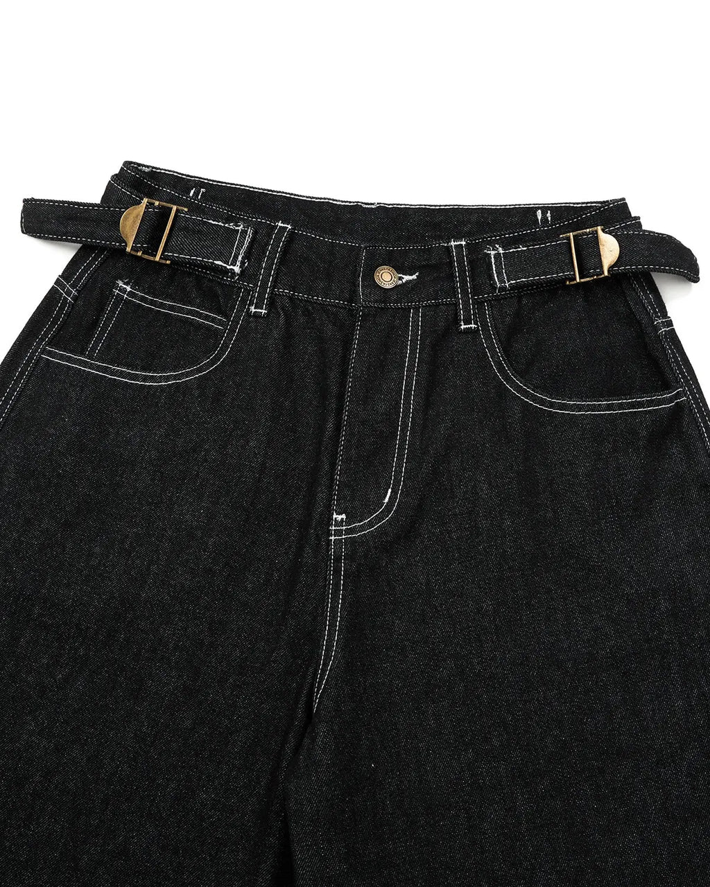 Raw Denim Baggy Jorts with Adjustable Tabs | Inflation Streetwear