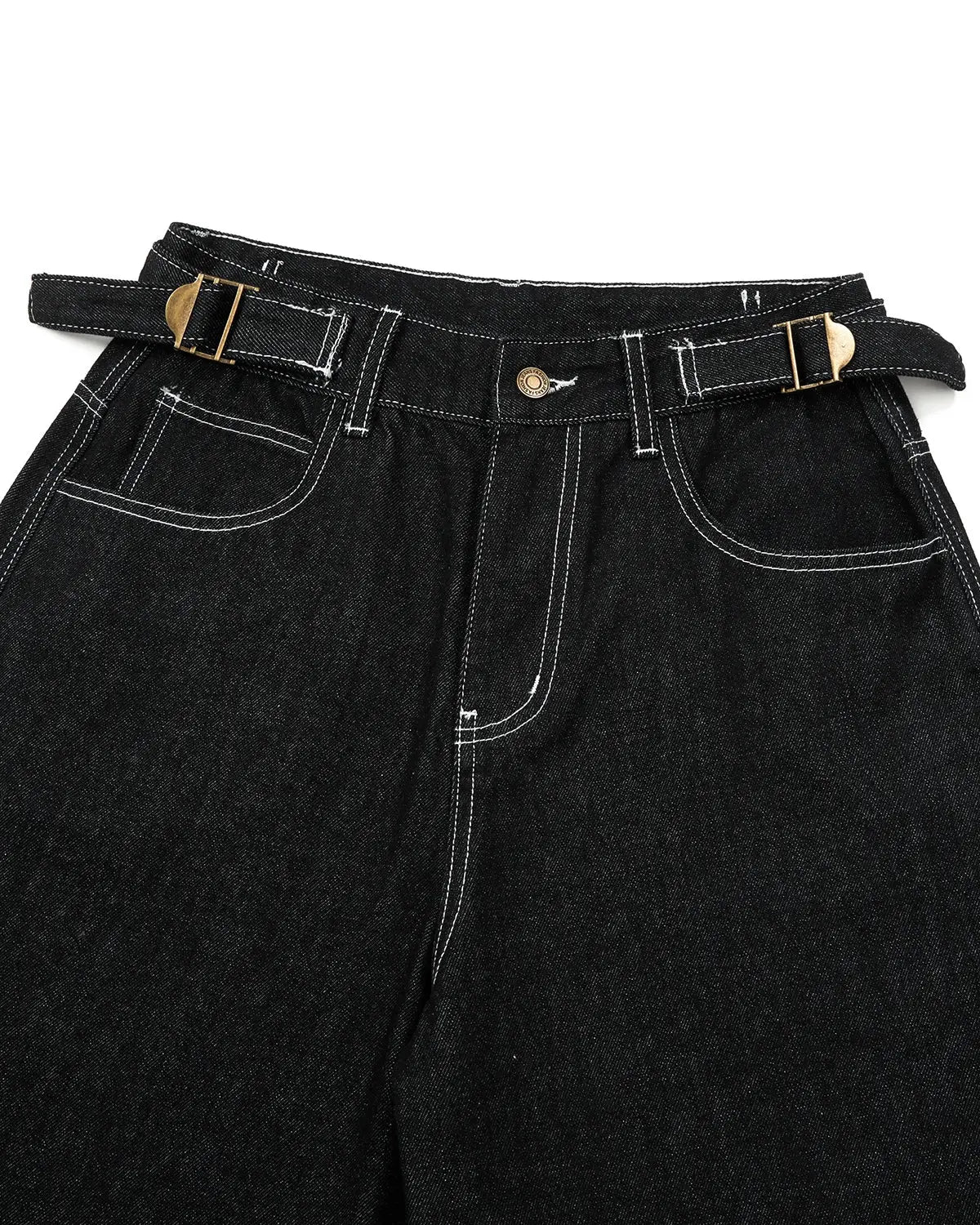 Raw Denim Baggy Jorts with Adjustable Tabs | Inflation Streetwear