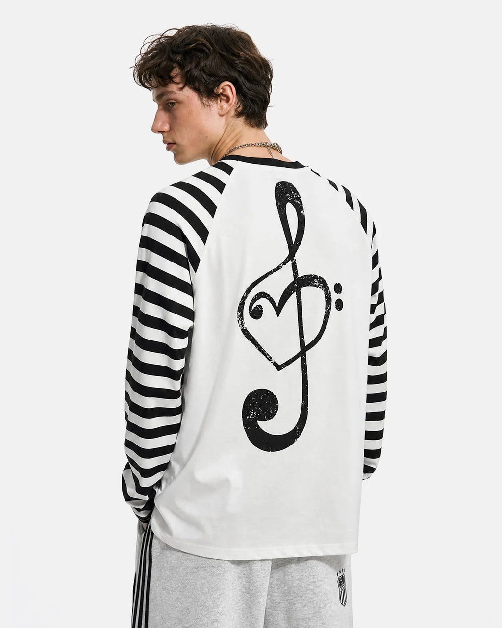 Music Graphic Striped Long Sleeve T-Shirt | Inflation Streetwear