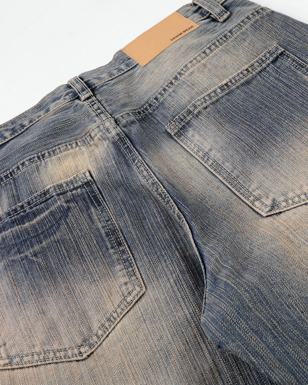 Bamboo Weave Dirty Wash Barrel Jeans | Inflation Streetwear