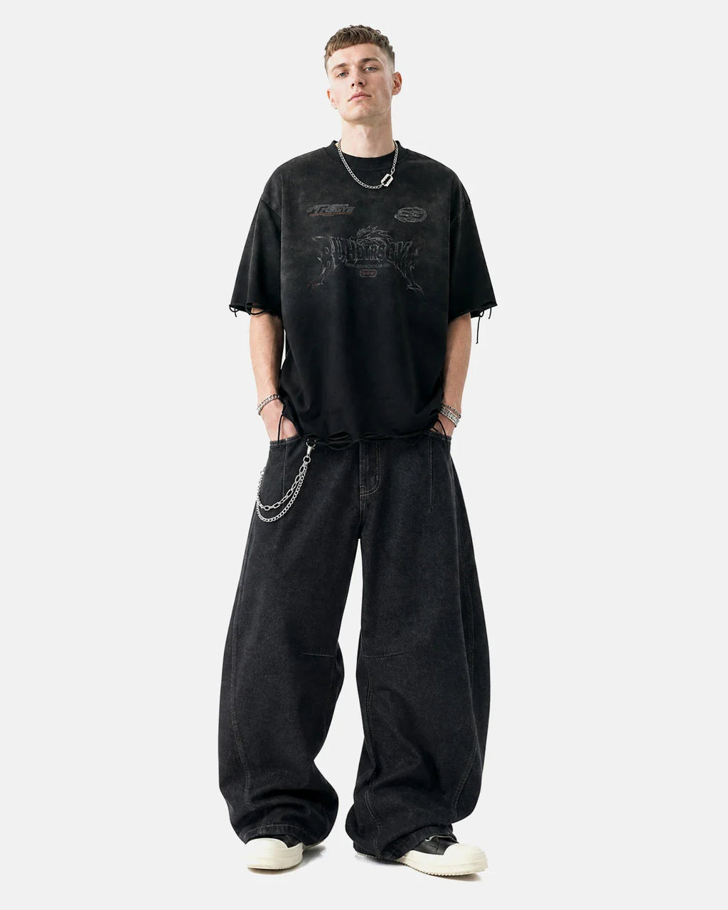 Monkey Washed Distressed T-Shirt | Inflation Streetwear