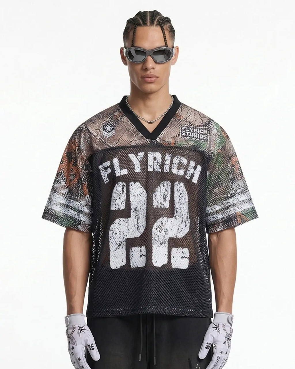 Camo Mesh Digital Print Jersey Tee | Inflation Streetwear