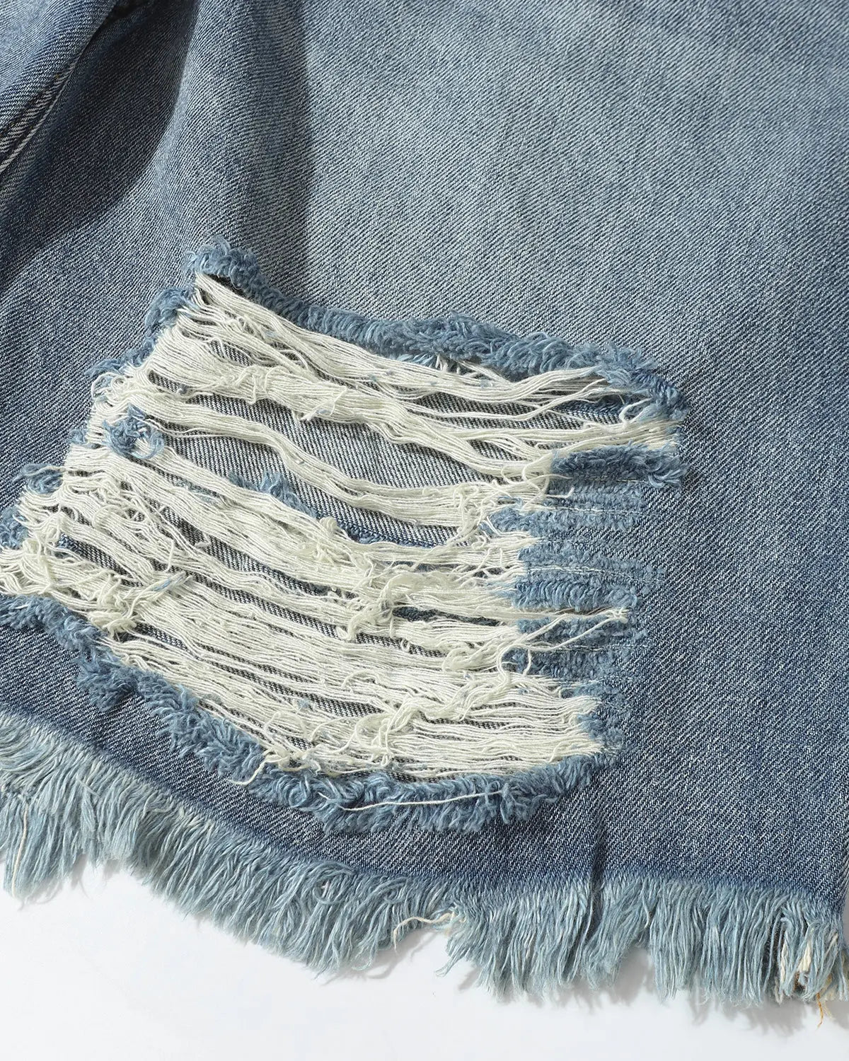 Distressed Baggy Jorts with Adjustable Waist Tabs | Inflation Streetwear