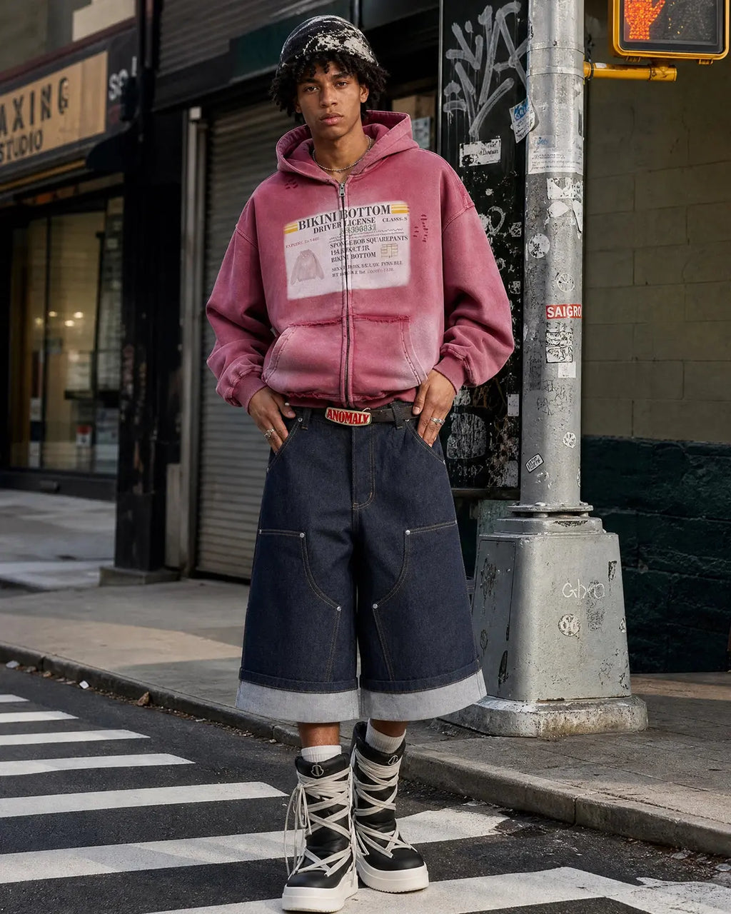 Graphic Ripped Washed Zip Up Hoodies | Inflation Streetwear