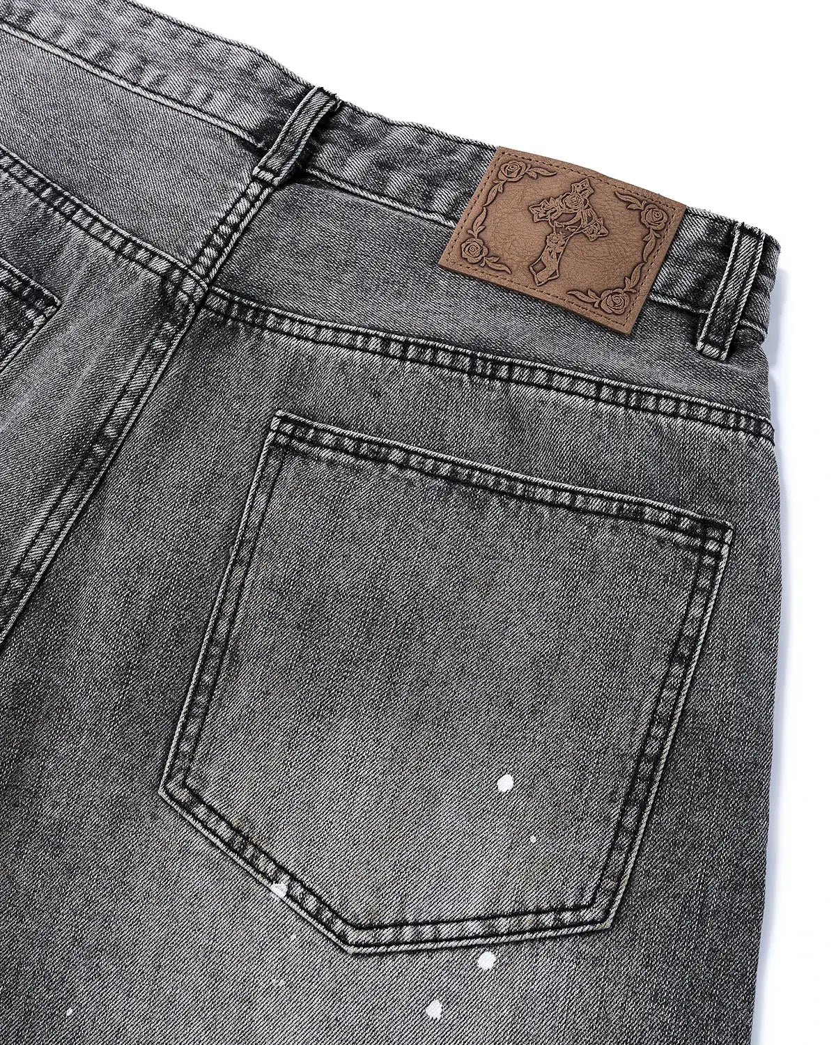 Metal Clasp Washed Barrel Jeans | Inflation Streetwear