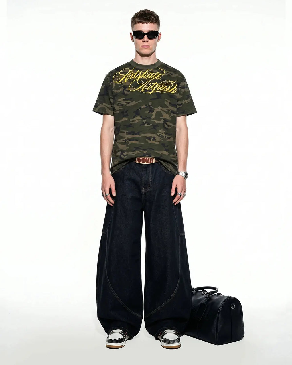 Camo Script Boxy T-Shirt | Inflation Streetwear