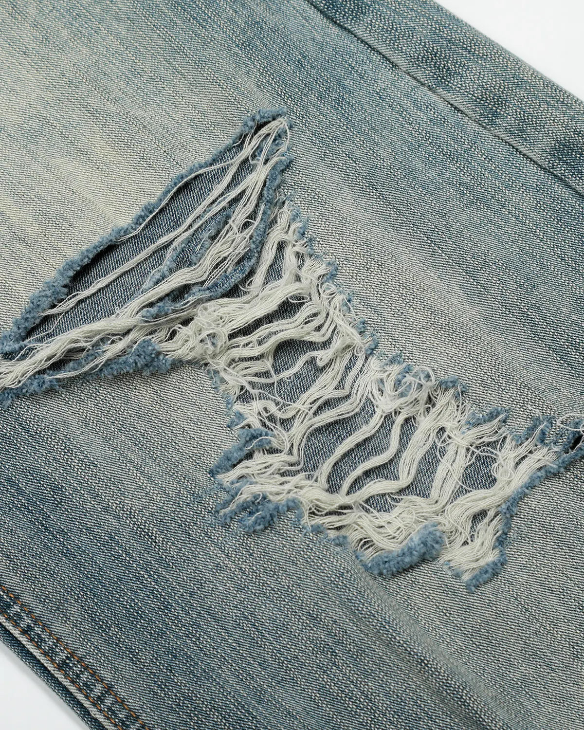 Bamboo Weave Distressed Baggy Jeans | Inflation Streetwear