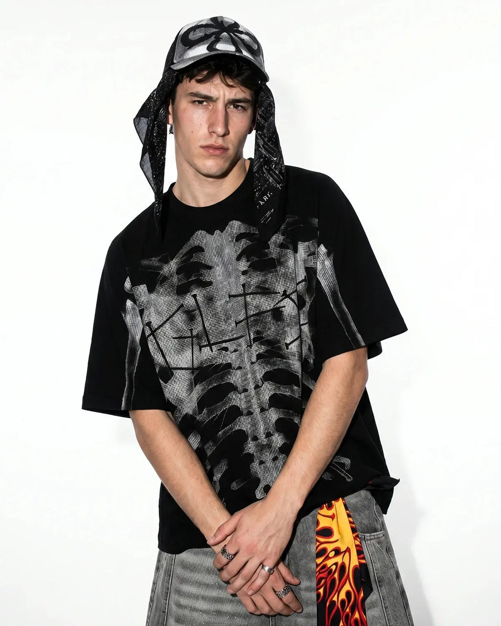 Pink X-Ray Skeleton Boxy T-Shirt | Inflation Streetwear