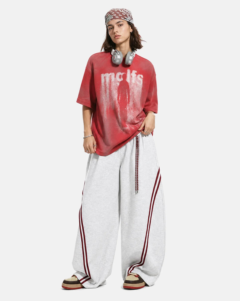 Gothic Letter Print Cotton T-Shirt | Inflation Streetwear