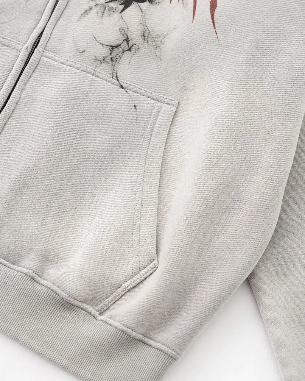 INFLATION Washed Graphic Zip Up Hoodies