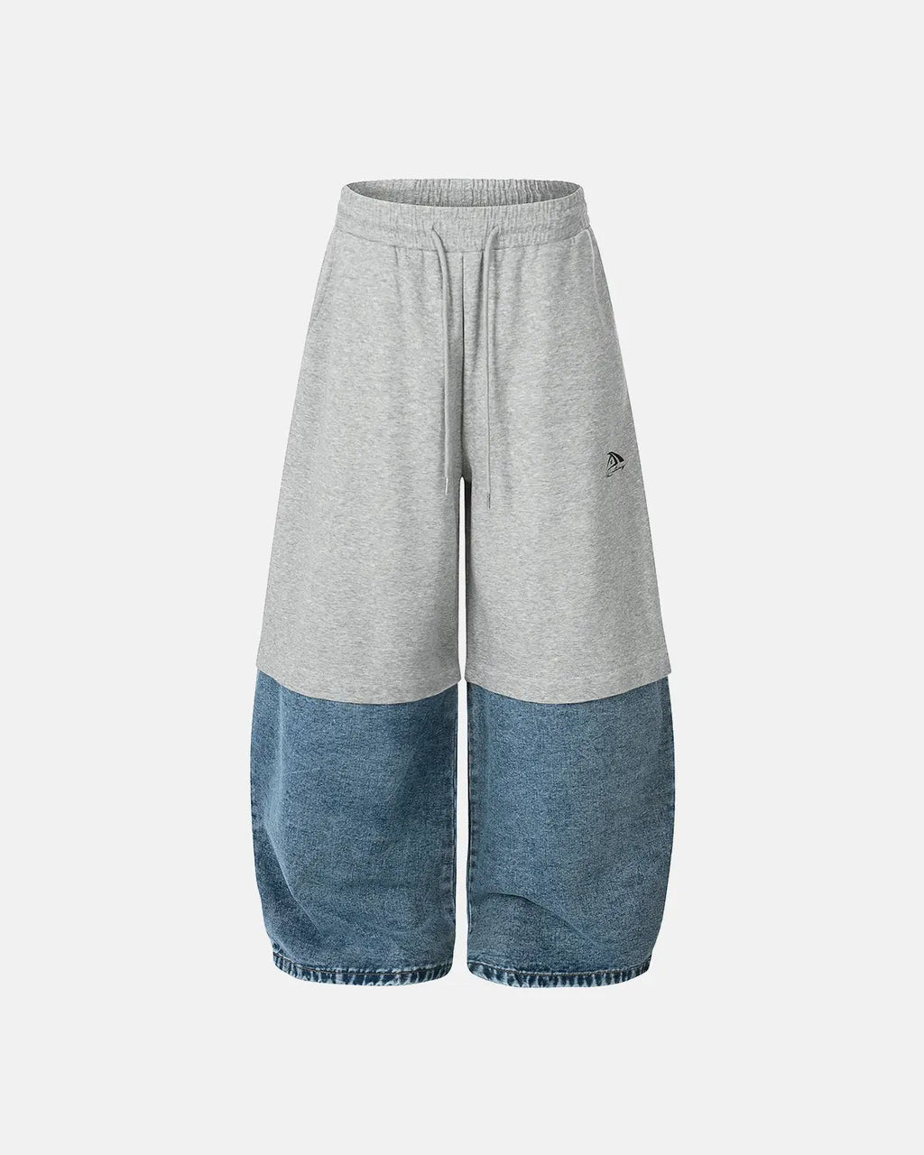 Denim Detachable Patchwork Barrel Joggers | Inflation Streetwear
