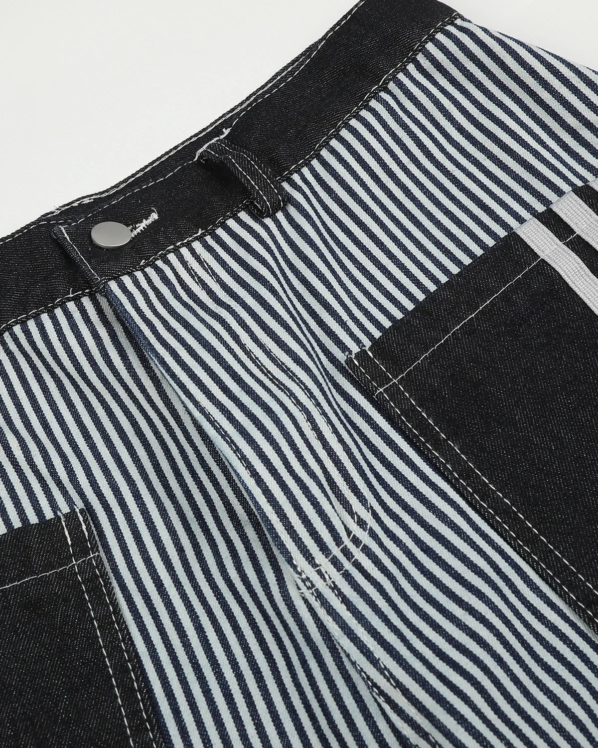 Striped Patch Pocket Baggy Jeans | Inflation Streetwear